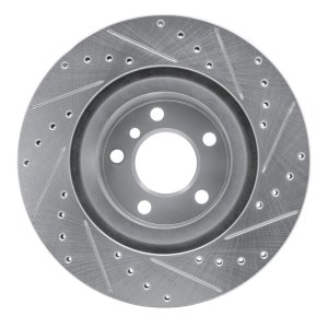 BMW X3 Brake Rotor (1) - Rear Left - R1 Concepts - Drilled & Slotted - Silver - `11-`18